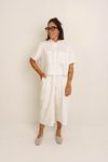 CAMISA CROPPED MANGA CURTA - OFF WHITE