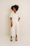 CAMISA CROPPED MANGA CURTA - OFF WHITE