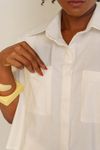 CAMISA CROPPED MANGA CURTA - OFF WHITE