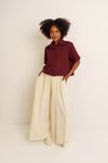 CAMISA CROPPED MANGA CURTA - BORDO