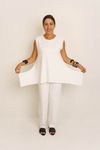 BLUSA DOBRADURA OMBRO LARGO - OFF WHITE