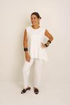 BLUSA DOBRADURA OMBRO LARGO - OFF WHITE