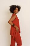BLUSA DOBRADURA OMBRO LARGO - VERMELHO QUEIMADO