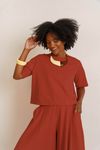 TSHIRT CROPPED ESSENCIAL - CORAL