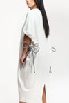 VESTIDO AMPLO RECORTES E CORDA - OFF WHITE