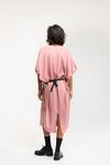 VESTIDO AMPLO RECORTES E CORDA - ROSA