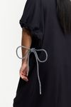 VESTIDO AMPLO RECORTES E CORDA - PRETO