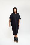 VESTIDO AMPLO RECORTES E CORDA - PRETO