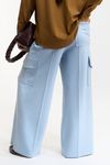 CALÇA WIDE LEG MILITAR - AZUL CLARO