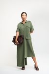 CHEMISIER ESTRUTURADA MILITAR - VERDE MUSGO
