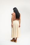 SAIA PREGAS MIDI COM POCHETE - CREME