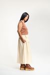 SAIA PREGAS MIDI COM POCHETE - CREME