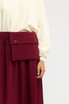 SAIA PREGAS MIDI COM POCHETE - BORDO