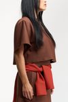 TSHIRT CROPPED TEXTURA - MARROM 