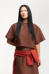 TSHIRT CROPPED TEXTURA - MARROM 