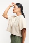 TSHIRT CROPPED TEXTURA - CREME