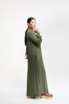 VESTIDO LONGO MANGA LONGA TRICO - VERDE