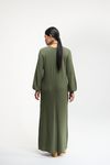 VESTIDO LONGO MANGA LONGA TRICO - VERDE