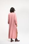 VESTIDO LONGO MANGA LONGA TRICO - ROSA
