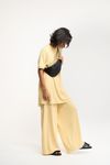 CALÇA WIDE LEG TRICO - AMARELO
