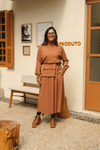 SAIA PREGAS MIDI COM POCHETE - MOCHA