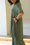 BLUSA ABERTURA LATERAL TRICO - VERDE