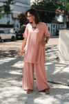 BLUSA ABERTURA LATERAL TRICO - ROSA
