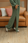 VESTIDO LONGO MANGA LONGA TRICO - VERDE