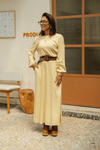 VESTIDO LONGO MANGA LONGA TRICO - AMARELO