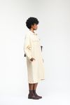 VESTIDO JAQUETA MALHA SARJADA - CREME