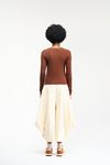 CALÇA CIRCULO MALHA SARJADA - CREME