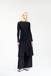 BLUSA MANGA LONGA CANELADA - PRETO