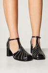 SAPATO SALTO ALTO PRETO BRILHO/OURO LIGHT
