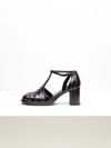 SAPATO SALTO ALTO PRETO BRILHO/OURO LIGHT