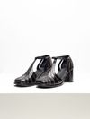 SAPATO SALTO ALTO PRETO BRILHO/OURO LIGHT