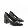 Scarpin Claire Salto Grosso Preto Croco