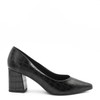 Scarpin Claire Salto Grosso Preto Croco