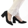 Scarpin Claire Salto Grosso Preto Nobuck