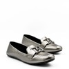 Mocassim Metal Cruzado Tamara Chumbo