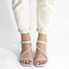 Sandalia Salto Bloco Brilho Lady Off White