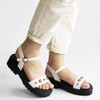 Sandália Flat Metais Valquiria Off White