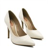 Scarpin Salto Fino Bico Fino Suzy Croco Off White