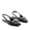 Sapatilha Slingback Bico Fino Detalhe Olivia Preto