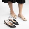 Sapatilha Slingback Bico Fino Detalhe Olivia Preto