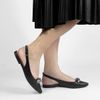 Sapatilha Slingback Bico Fino Detalhe Olivia Preto
