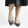 Sapatilha Slingback Bico Fino Detalhe Olivia Preto