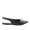 Sapatilha Slingback Bico Fino Detalhe Olivia Preto