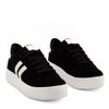 Tênis Casual  Duas Listras Lateral Lídia Nobuck Preto