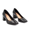 Sapato Retrô Zatta Bico Quadrado Heidi Croco Preto