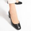 Sapato Retrô Zatta Bico Quadrado Heidi Croco Preto